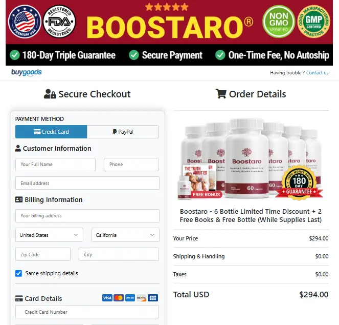 Boostaro order